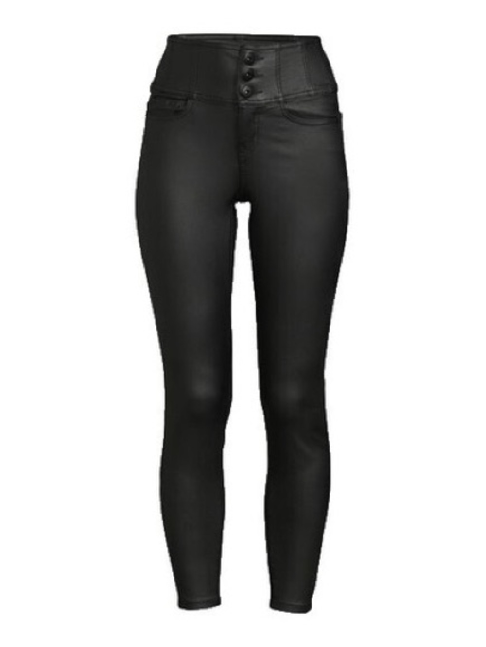 No Boundaries Black Coated Skinny High Rise Pants Faux Leather Stretch 9